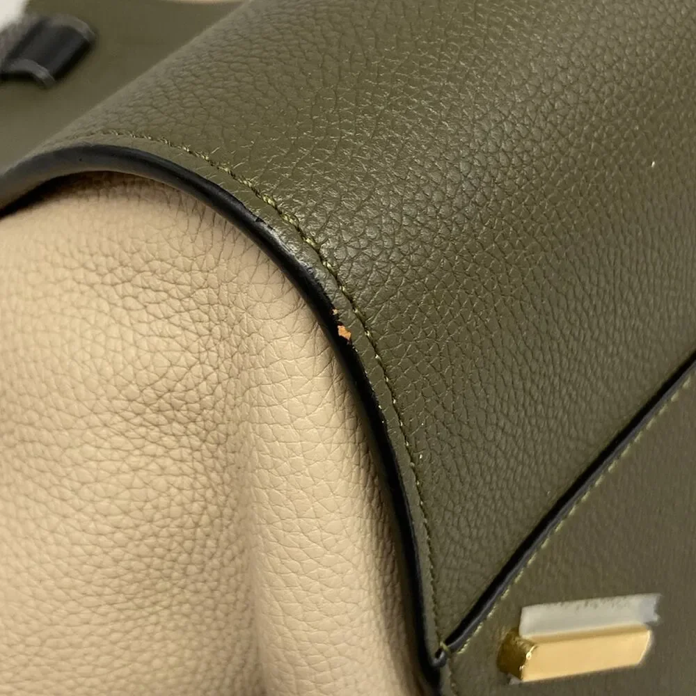 Loewe Hammock Medium Handbag 387.12RT38 Khaki Cream Black Soft grained calf
